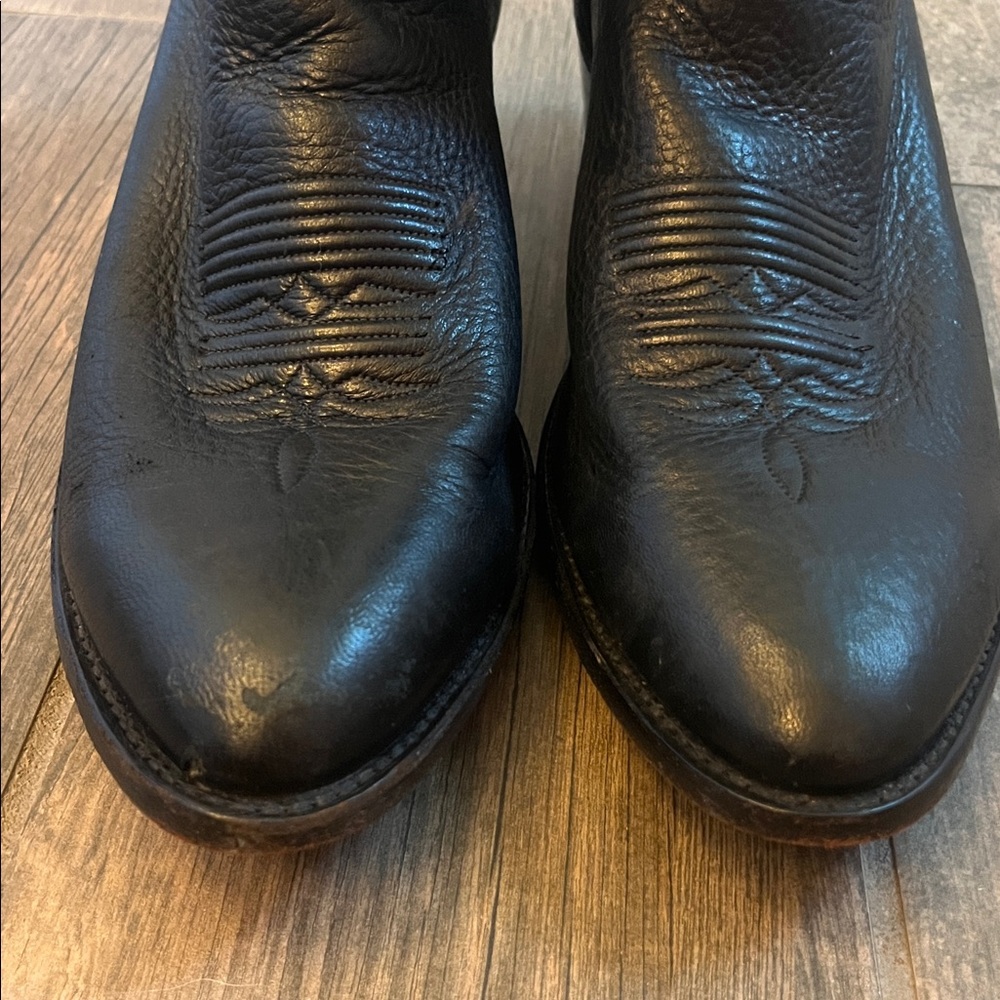 VINTAGE LARRY MAHAN Leather Cowboy Boots 11 D - Picture 11 of 15